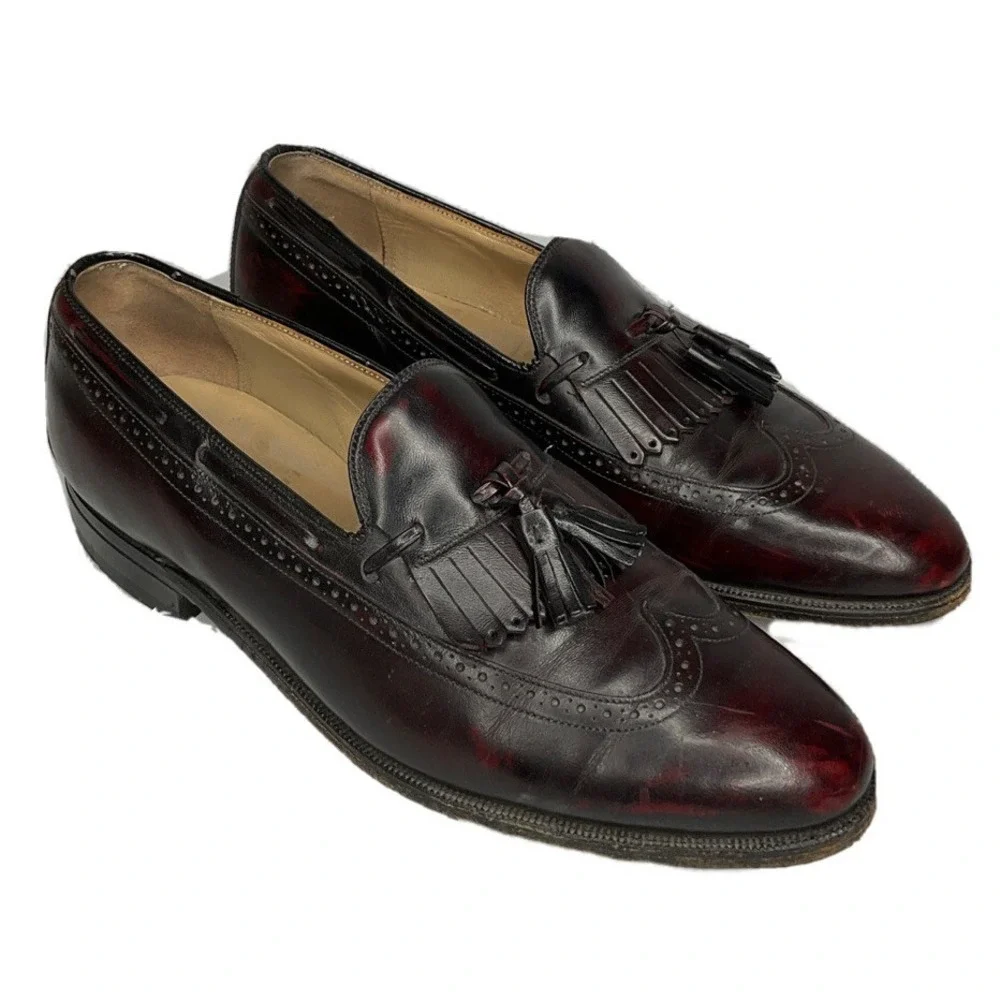 Johnston & Murphy Shoes 8.5 Loafers Leather Oxfords Tassel Wing Tip Aristocraft